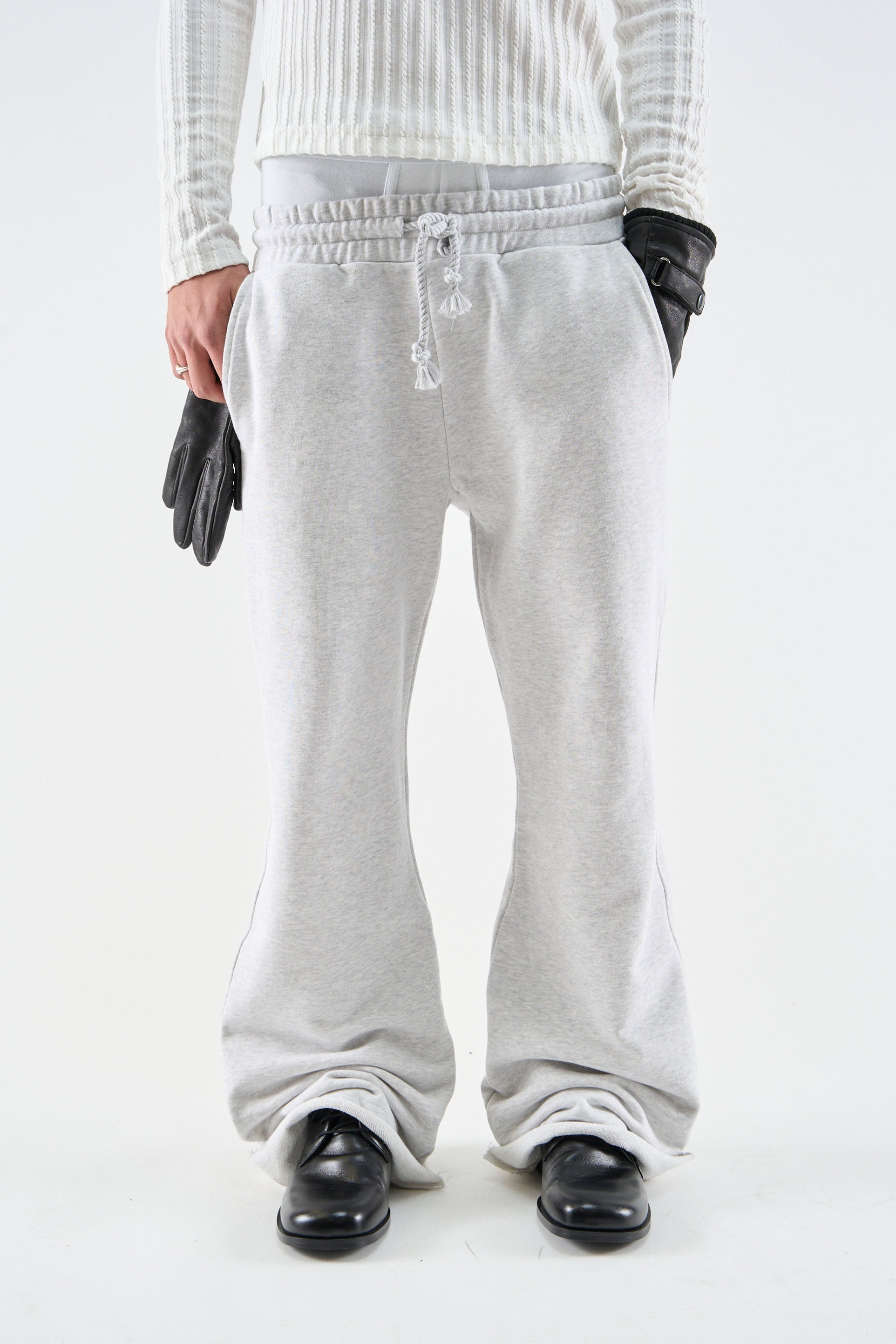 Flared Light Grey Sweatpants