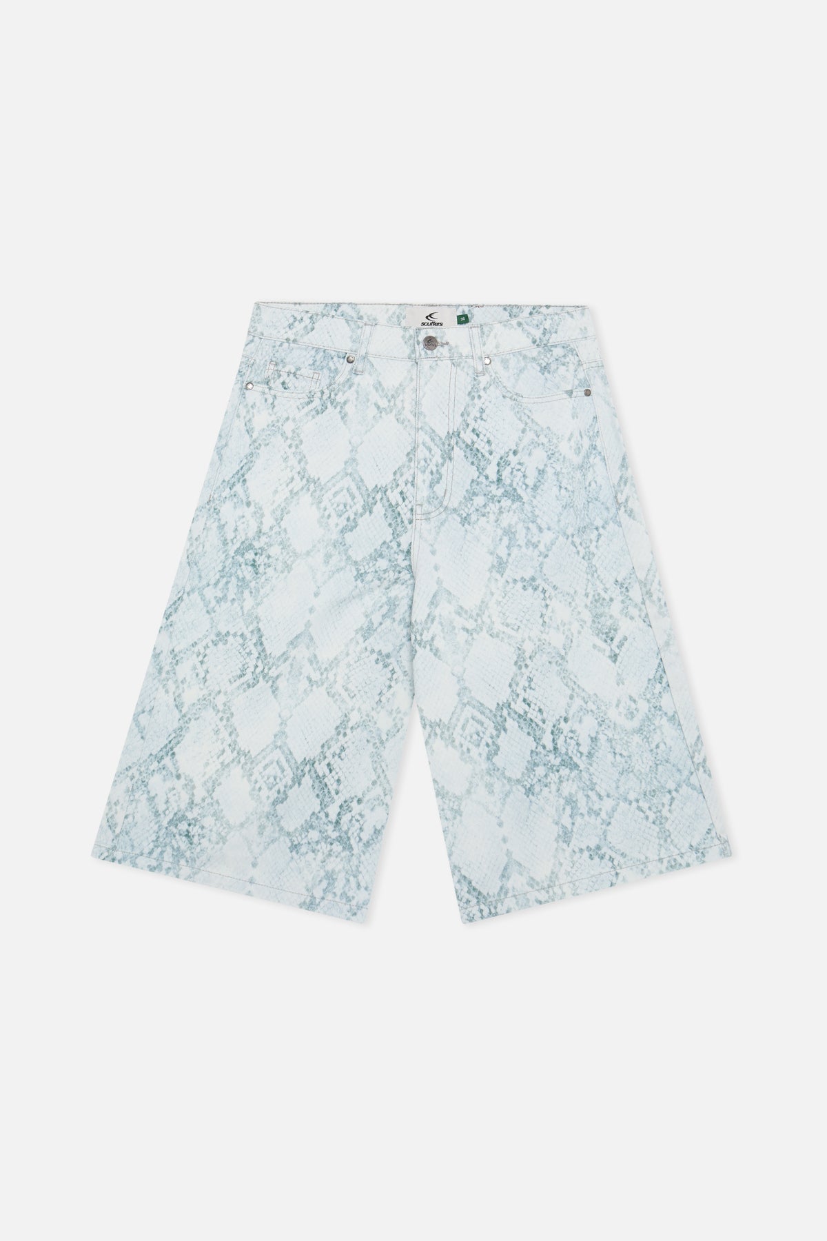 Jumbo Light Blue Snakeprint Shorts