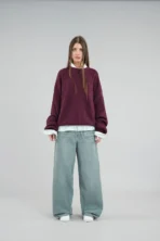 Scuffers Amore Burgundy Knitwear Zipper (3)